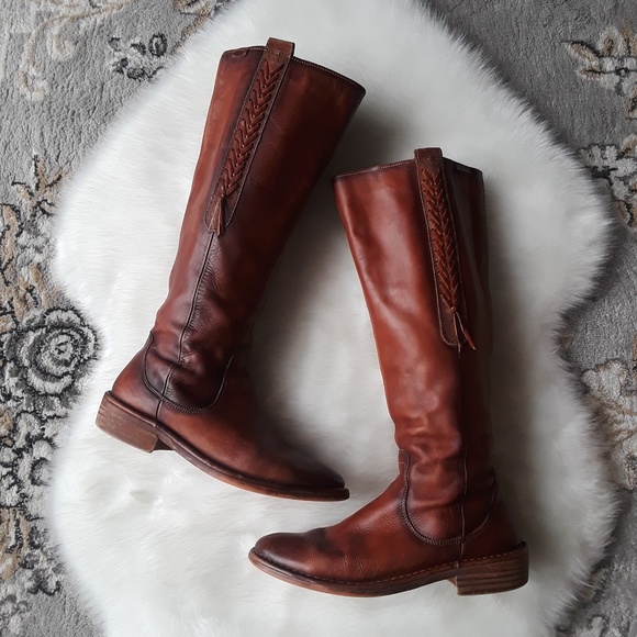 PIKOLINOS Shoes - PIKOLINOS Tall Chestnut Leather Braided Boot